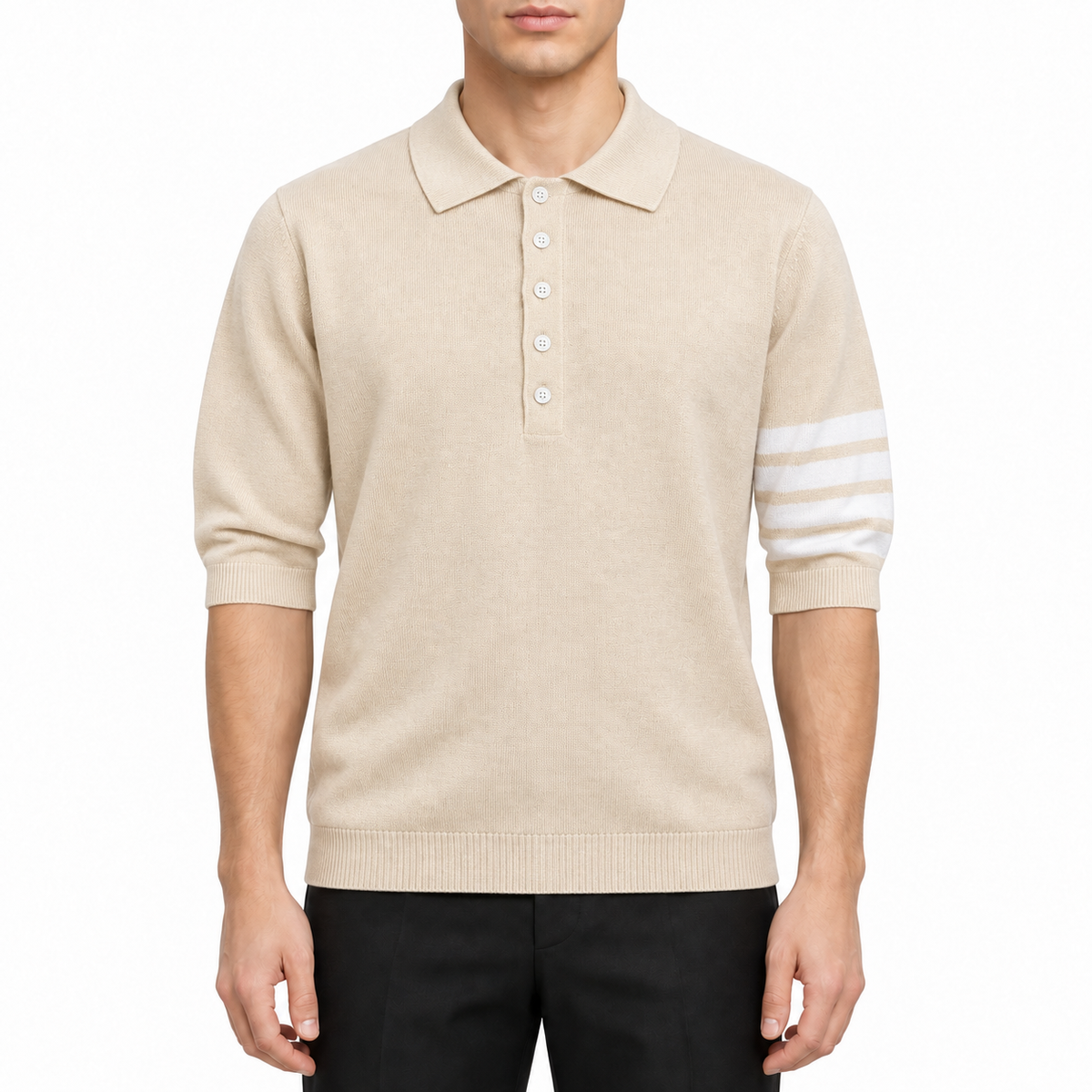 Four-Bar Polo Collar Short Sleeve Shirt | Thom Browne