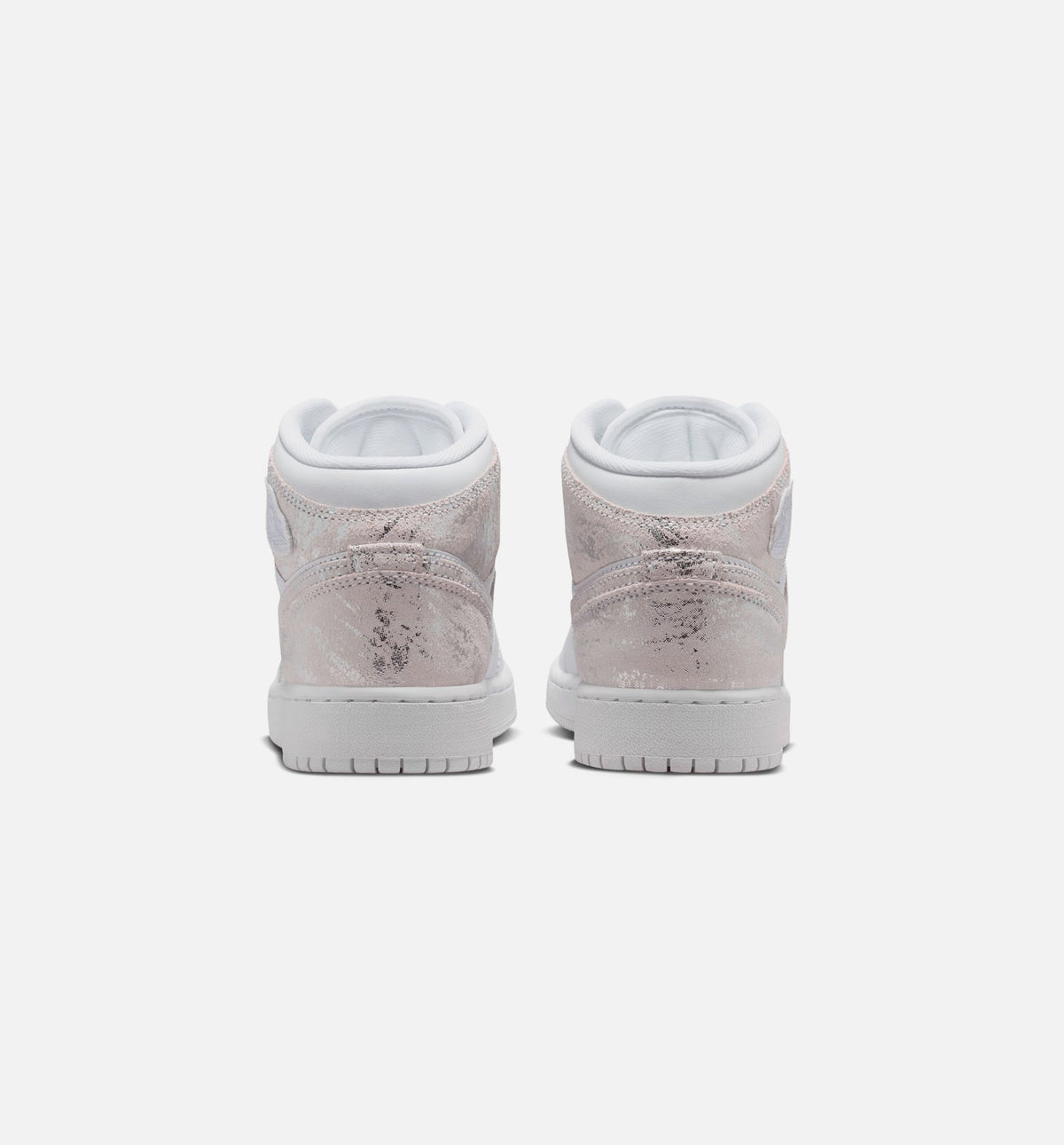 Air Jordan 1 Mid SE “White Field Silver” Grade School Lifestyle Shoes