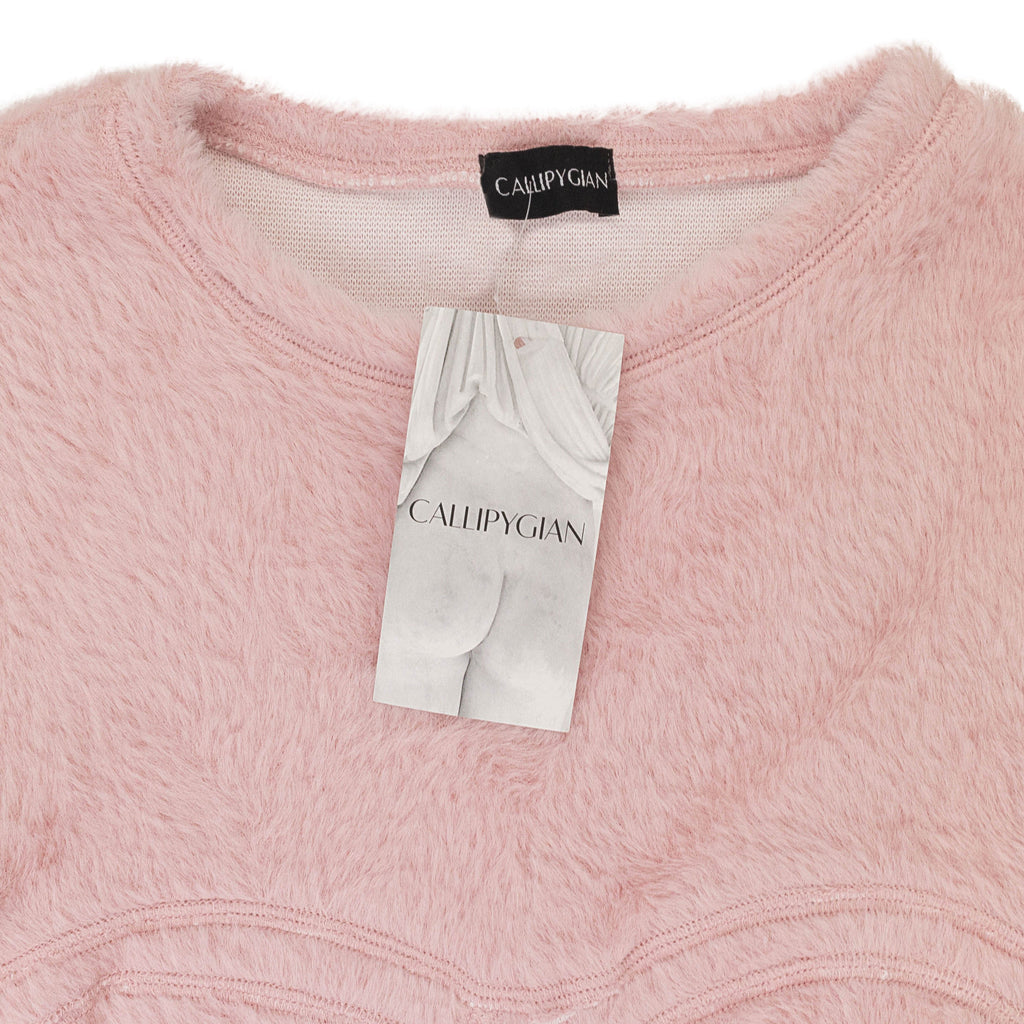 TEXTURED LS BUSTIER PINK T-SHIRT