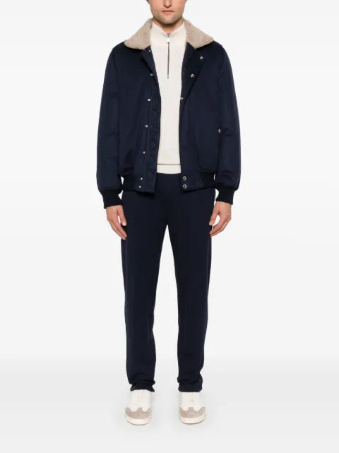Brunello Cucinelli shearling-collar bomber jacket