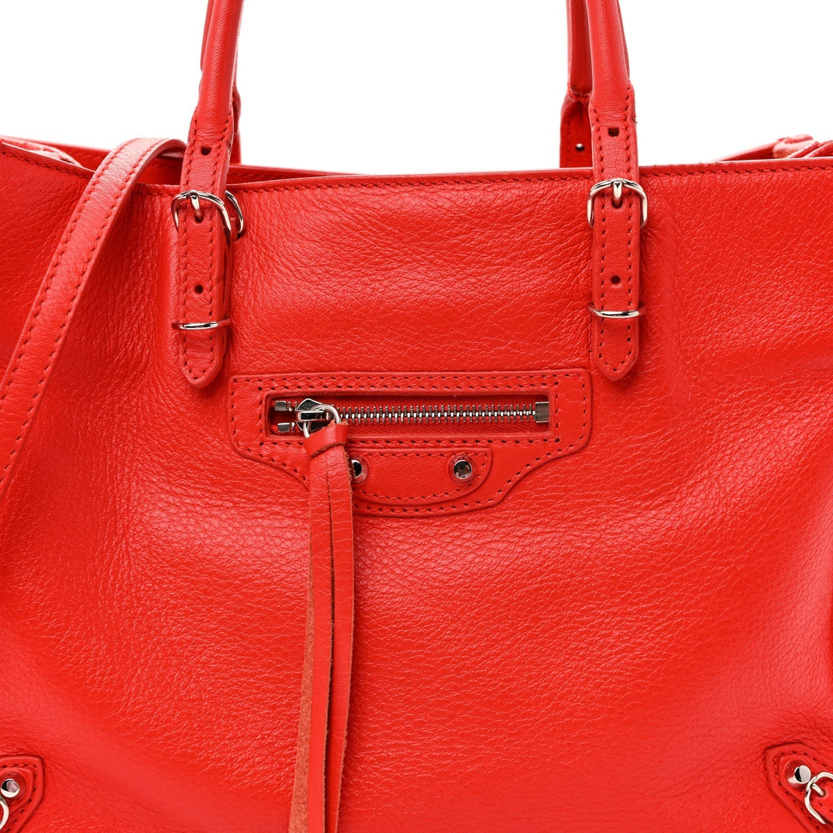 Veau Papier A6 Zip Around Tote Rouge Coquelicot