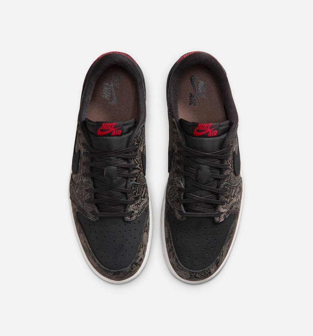 Air Jordan 1 Retro Low OG Laser Black And Varsity Red Men's Shoes - Black Varsity Red White