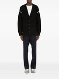 Maison Margiela ribbed wool elbow-patch cardigan
