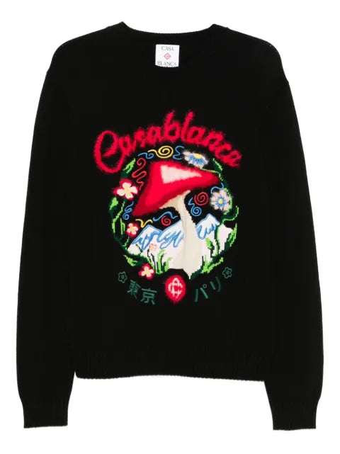 Casablanca cotton embroidered mushroom jumper