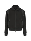 Manière De Voir leather panelled Varsity jacket- black