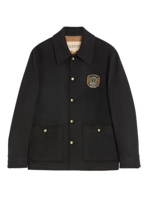 Valentino Garavani embroidered patch-pocket shirt jacket