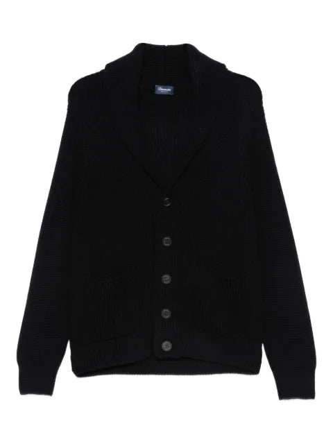 Drumohr ribbed-knit shawl-collar cardigan