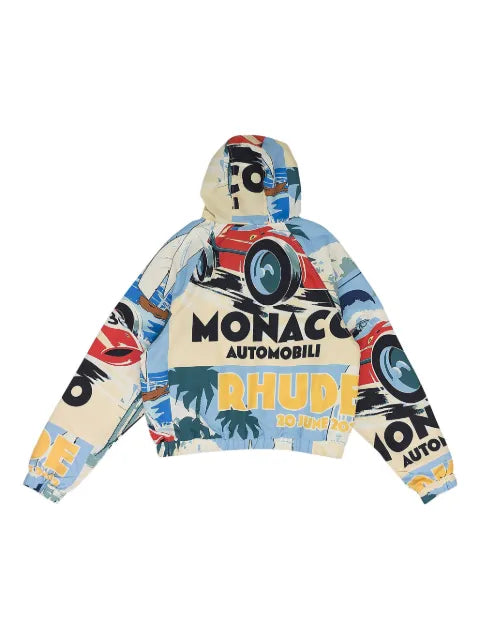 RHUDE Monaco Sport quarter-zip printed hoodie