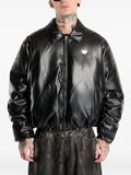 MISBHV faux-leather puffer bomber jacket