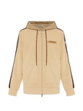 Moncler striped logo-detail zip-up cotton hoodie