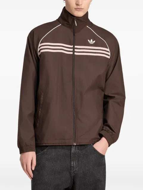 adidas striped raglan-sleeve track jacket