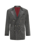 Brunello Cucinelli frosted cotton corduroy one-and-a-half breasted blazer with metal buttons