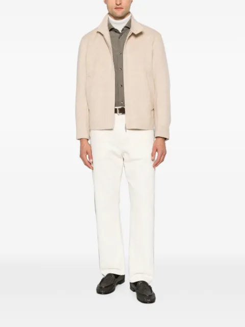 Lardini felted zip-up jacket