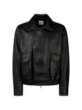 TOMBOY elasticated-hem faux-leather jacket