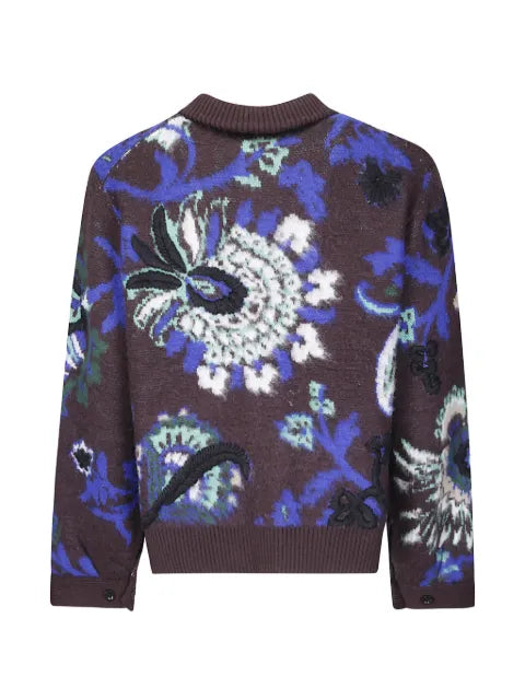 sacai floral-jacquard embroidered jacket