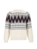 Peserico geometric-pattern raglan-sleeve sweater