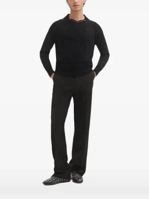 Wales Bonner ribbed-knit V-neck sweater