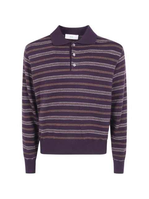 DUNST striped polo-collar sweater