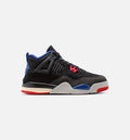 Air Jordan 4 Retro 'Rare Air' Preschool Lifestyle Shoes | Black / Fire Red / Deep Royal Blue
