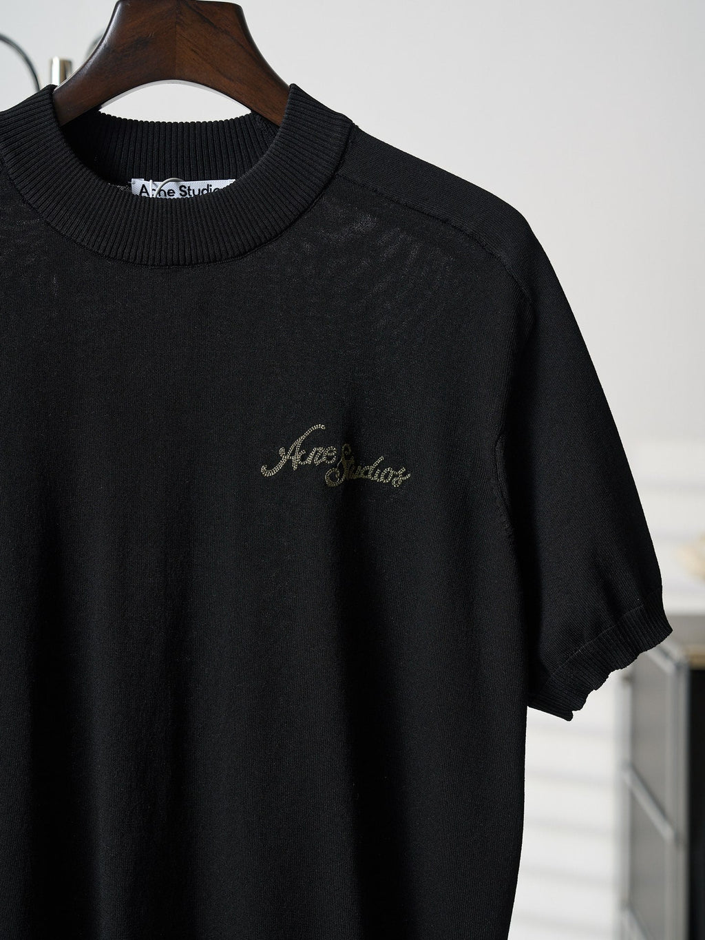 Acne Studios Short‑Sleeve Knit Crew Neck Top