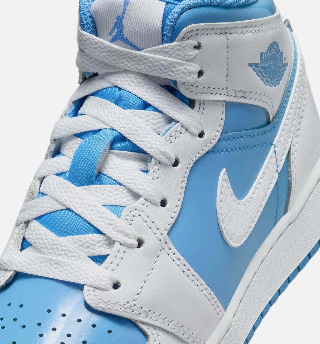 Air Jordan 1 Mid 'Legend Blue' Grade School - White/Legend Blue