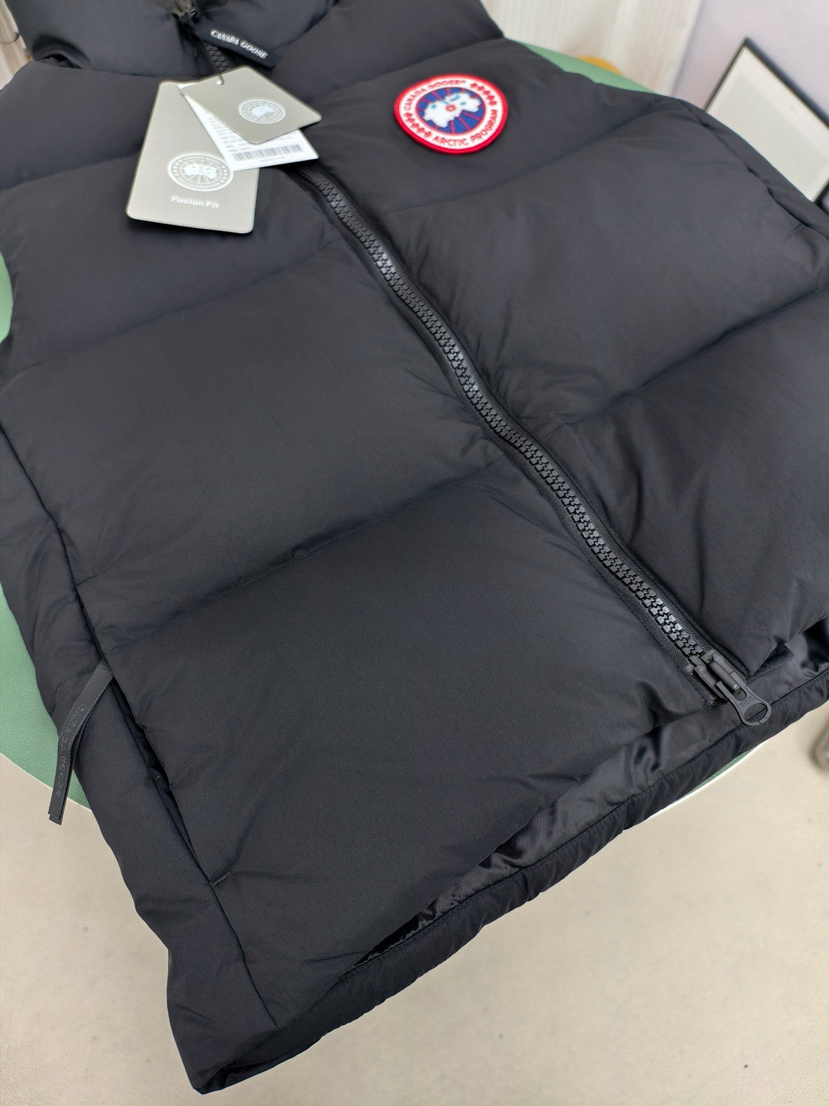 Canada Goose Black Quilted Puffer Vest with Stand Collar