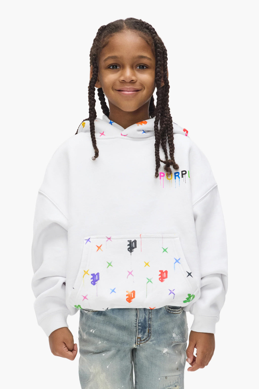Kids' Painted Monogram Hoodie