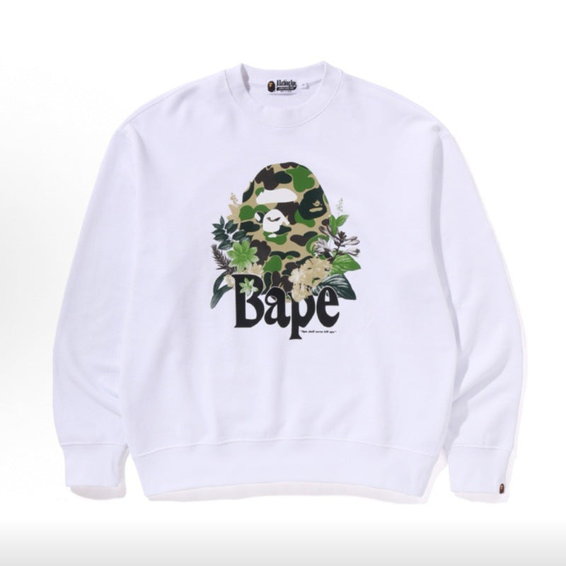 Bape Camo Ape Head Graphic Washed Oversized Crewneck Streetwear