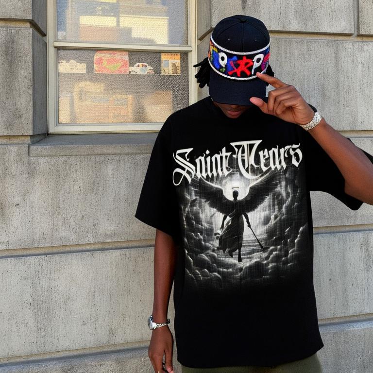 Saint Michael Vintage Multi‑Graphic Oversized Tee Streetwear Unisex