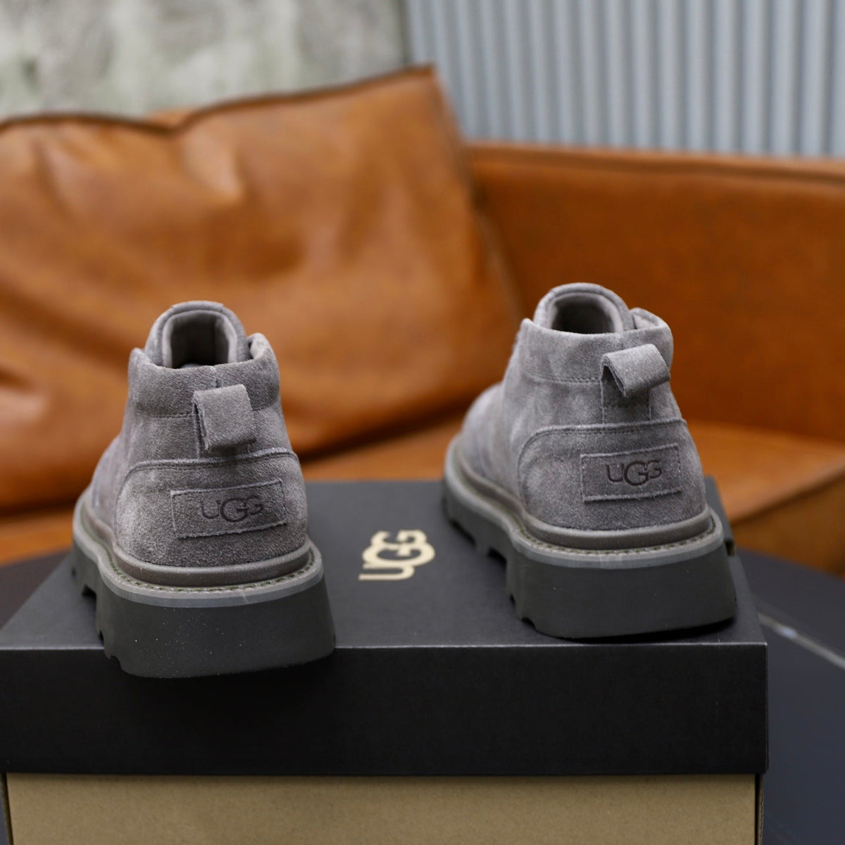 UGG Gray Suede Lace-Up Casual Shoes