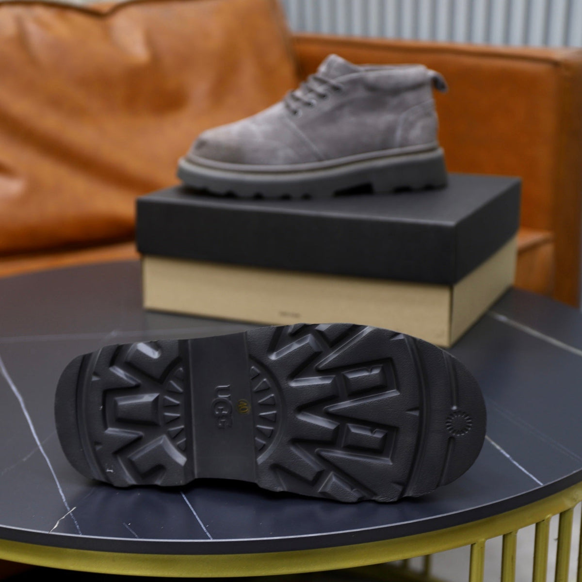 UGG Gray Suede Lace-Up Casual Shoes