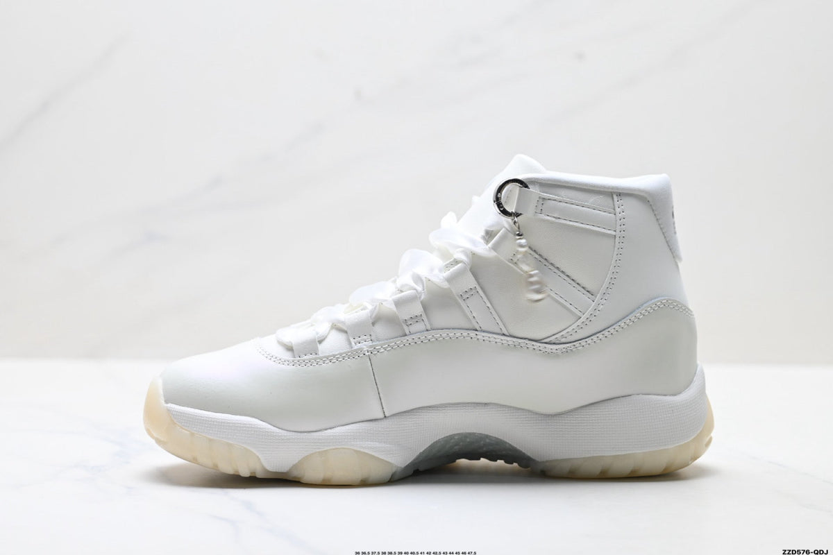 Air Jordan 11 Retro Triple White Unisex Sneakers Style 07