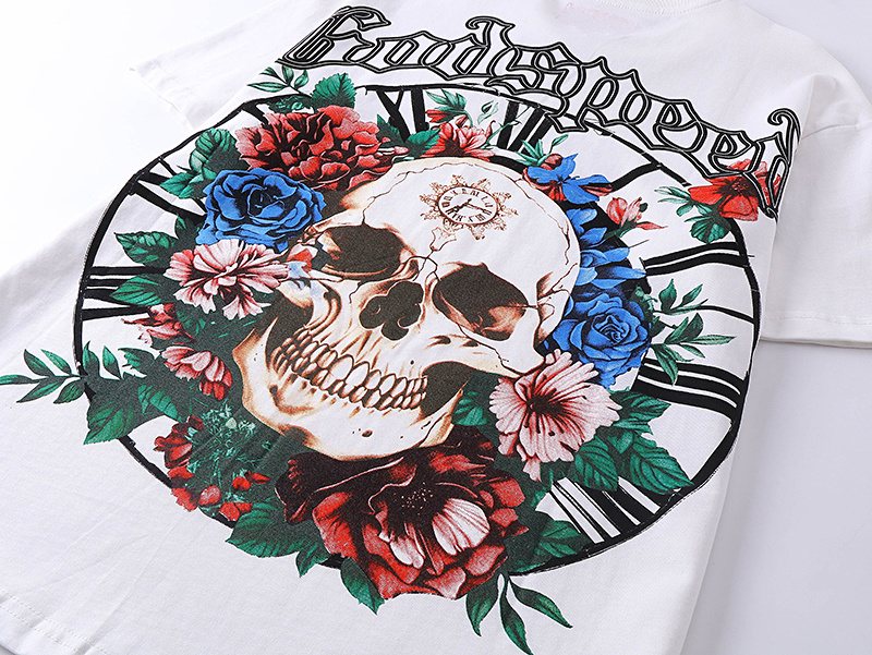 Godspeed Skull Floral Graphic T-Shirt