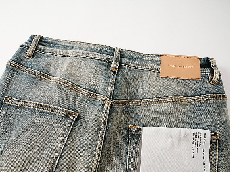 Purple Brand Light Blue Distressed Paint Splatter Jeans