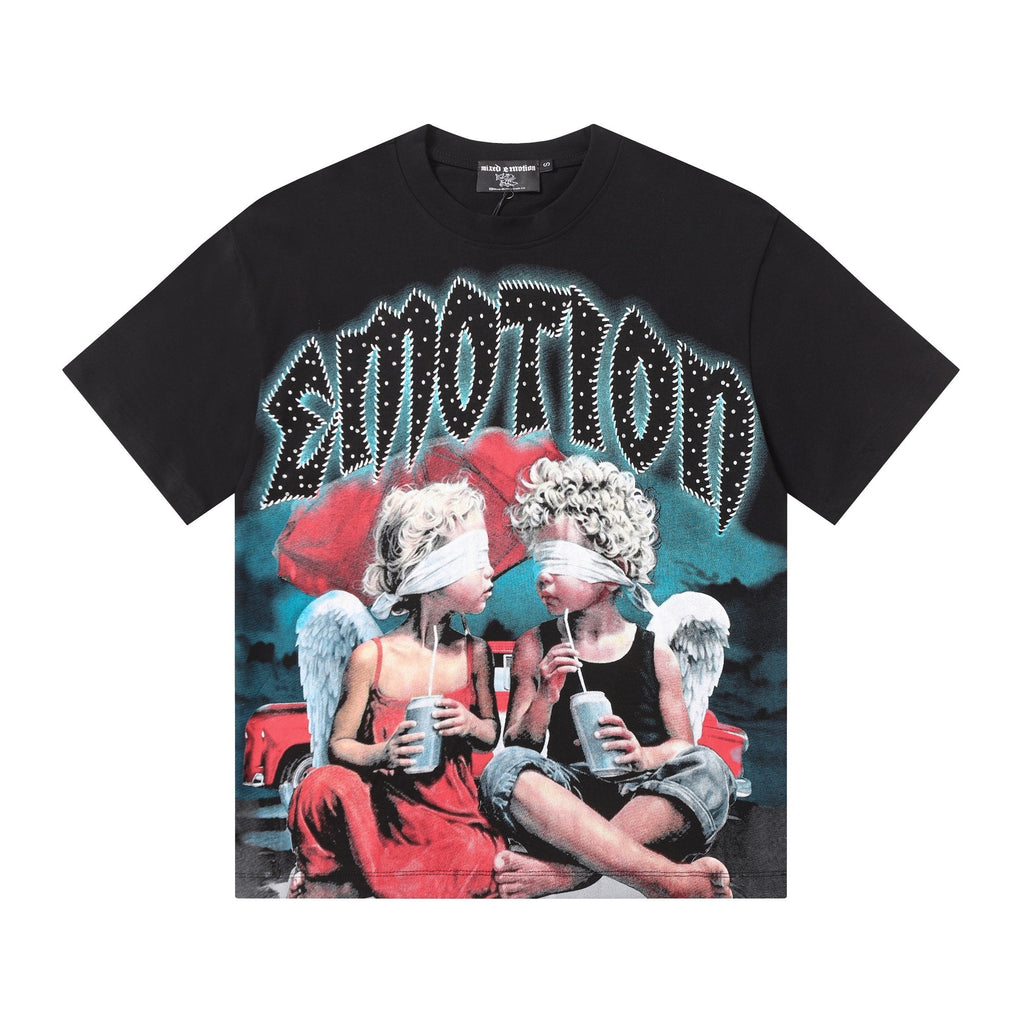 MIXED EMOTION Angel Graphic Short-Sleeve T-Shirt