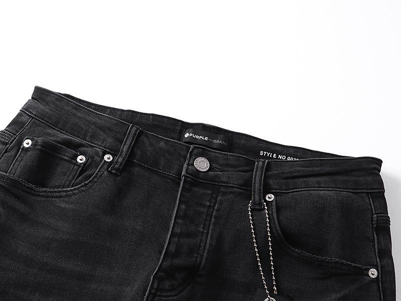 Purple Brand Black Washed Rhinestone Detail Jeans