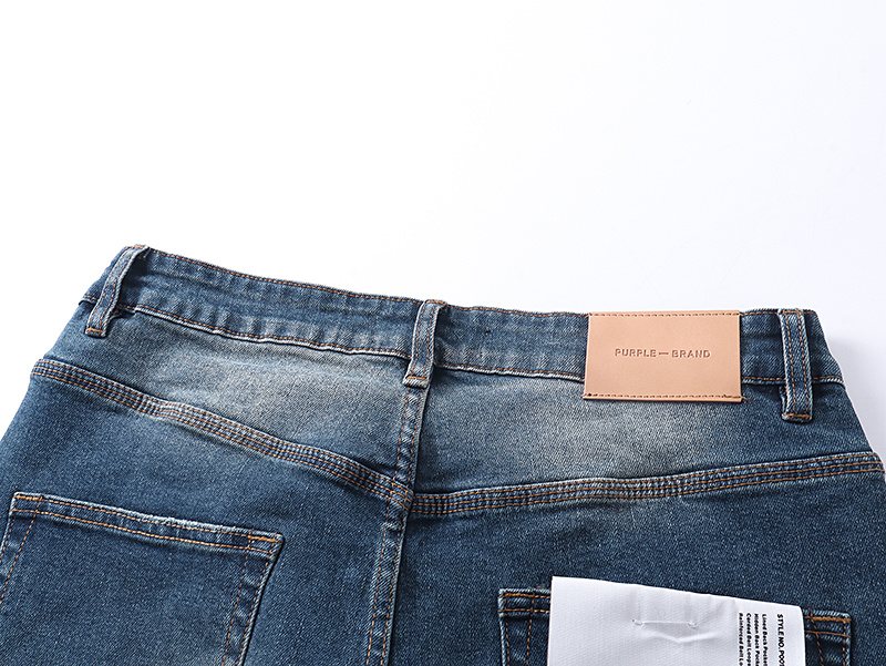 Purple Brand Blue Rhinestone-Style Motif Jeans