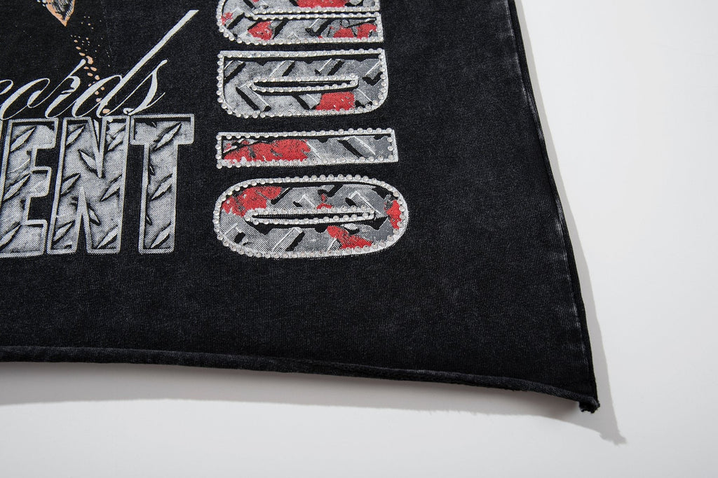 MAJESTIK Washed Black Graphic T-Shirt