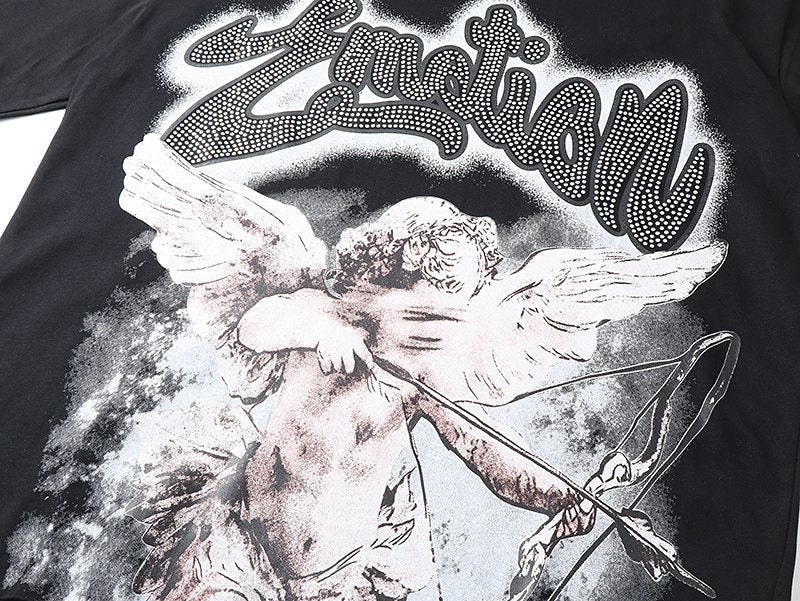 Mixed Emotion Angel Graphic Short-Sleeve T-Shirt
