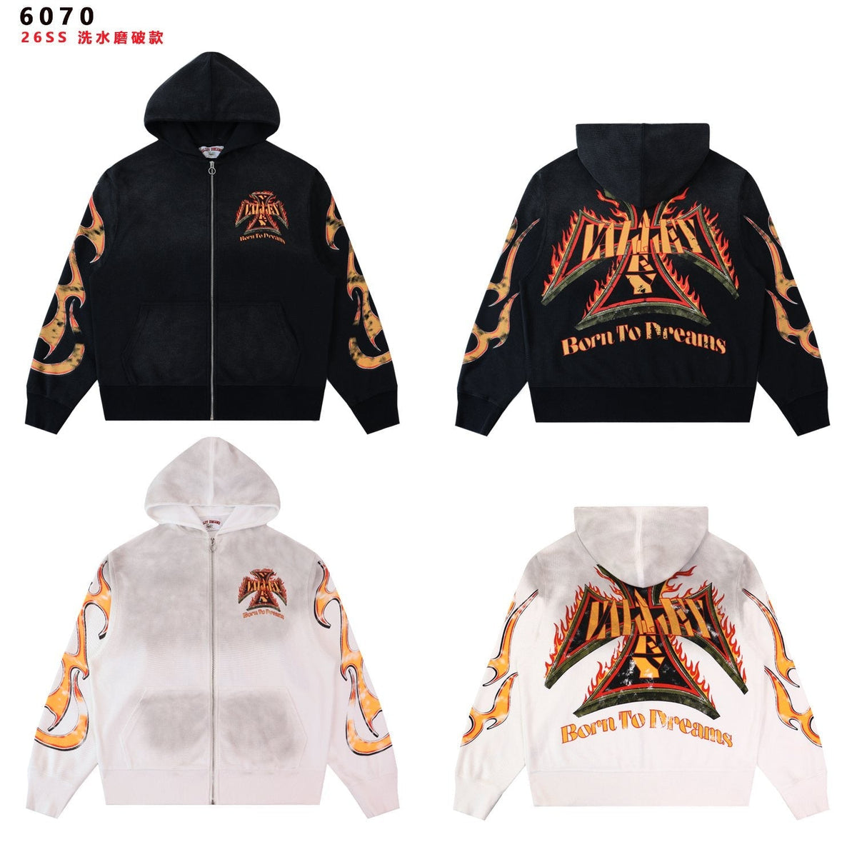 Valley Dreams Death or Glory Flame Zip Hoodie