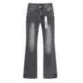 Purple Brand Gray Rhinestone Flared Jeans