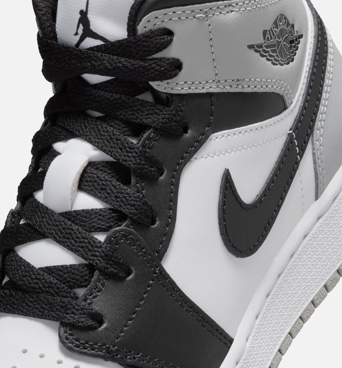 Air Jordan 1 Mid | Big Kids' Lifestyle Shoe | White/Light Smoke Grey/Black