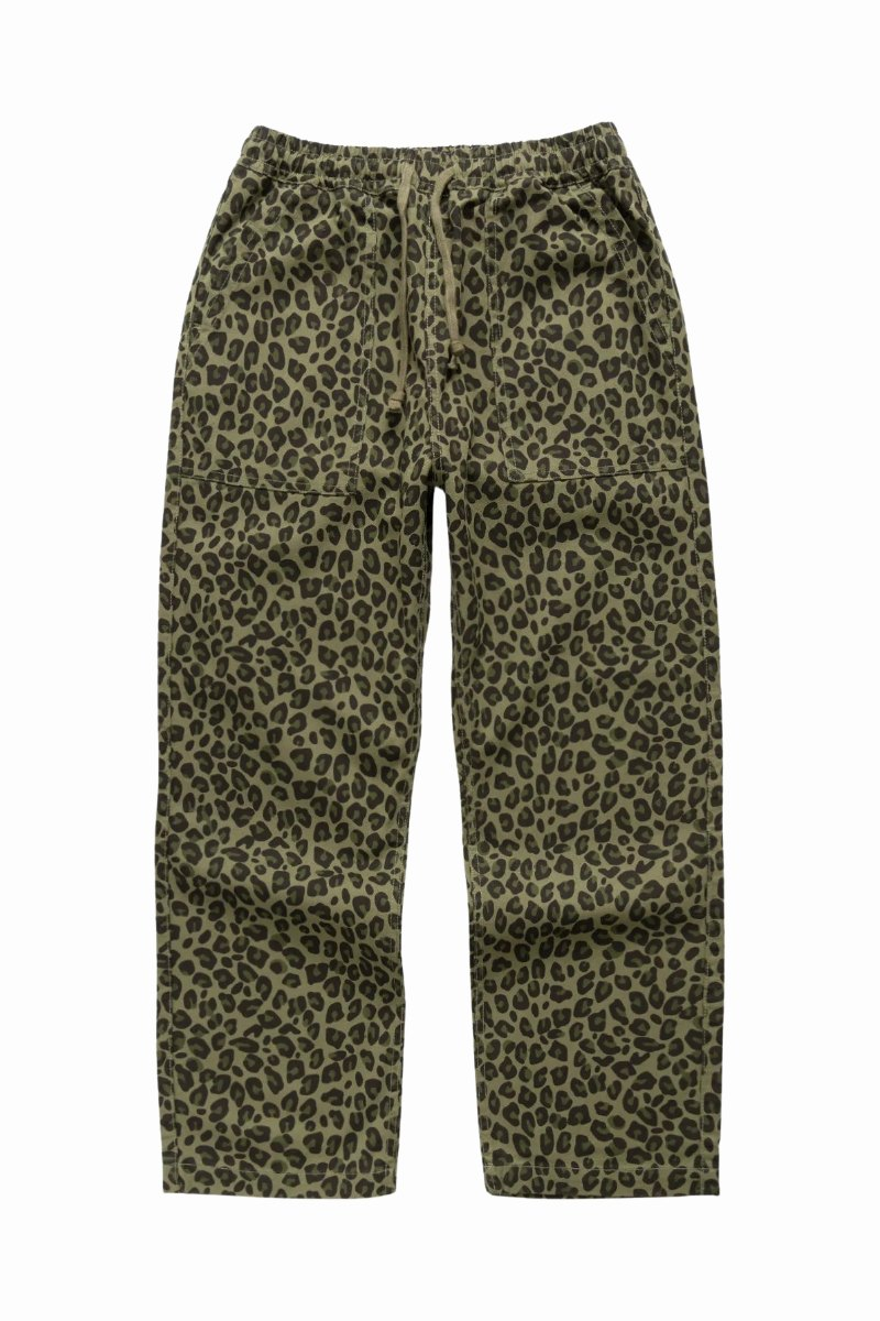 SERVICE WORKS PATTERNED EASY CHEF PANTS Green Leopard