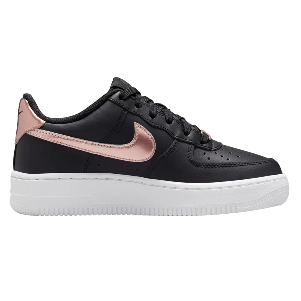 Grade School Nike Air Force 1 SE Black/MTLC Red Bronze-White (HF5482 001)