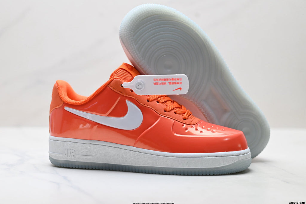 Nike Air Force 1 Low Orange White Unisex Sneakers Style 07