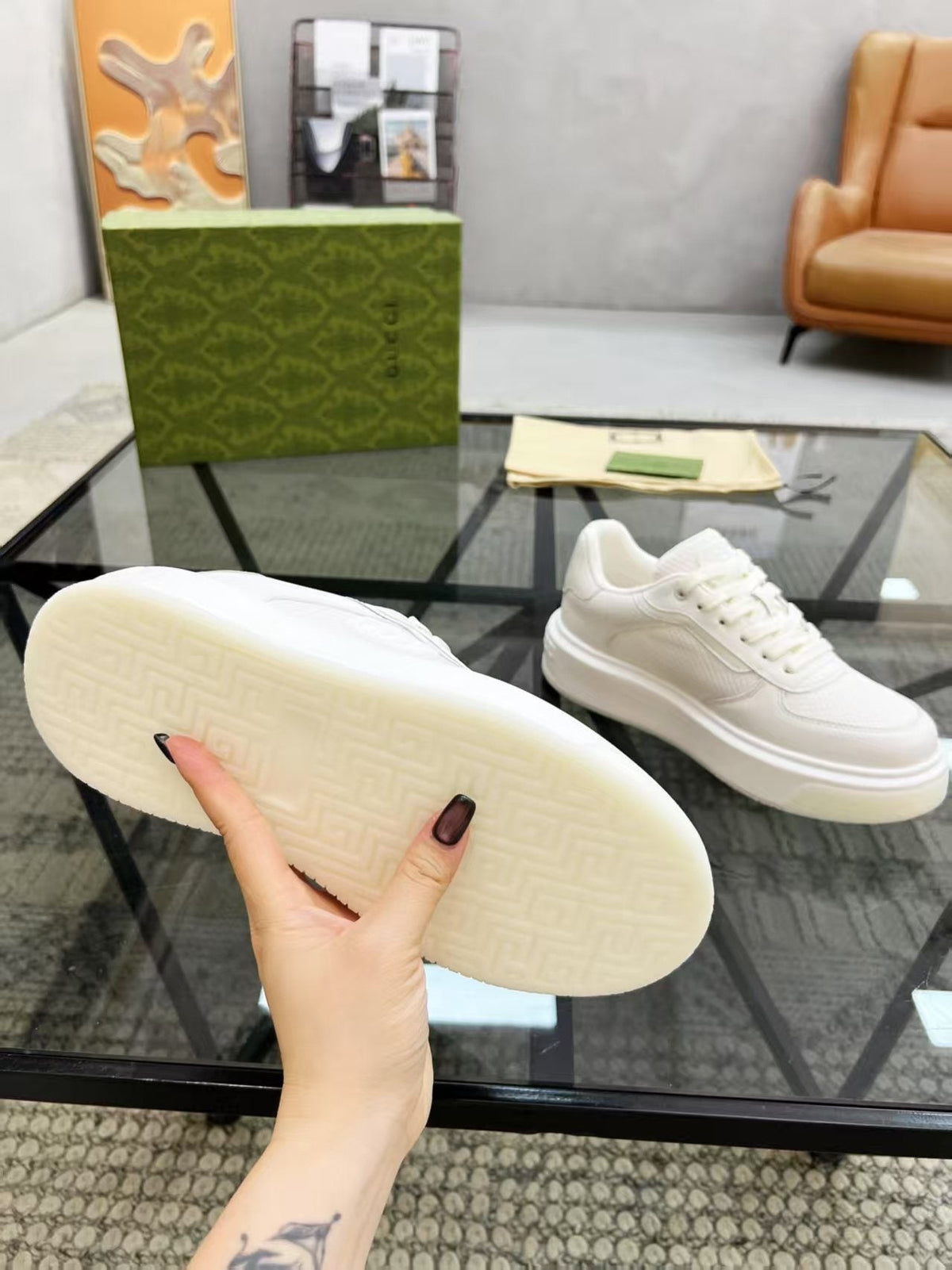 Gucci White Low-Top Sneakers