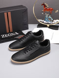 ZEGNA Textured Leather Low-Top Sneakers