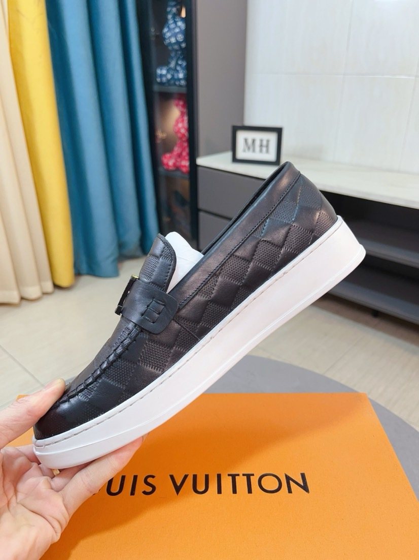 Louis Vuitton Men's Check-Pattern Loafers