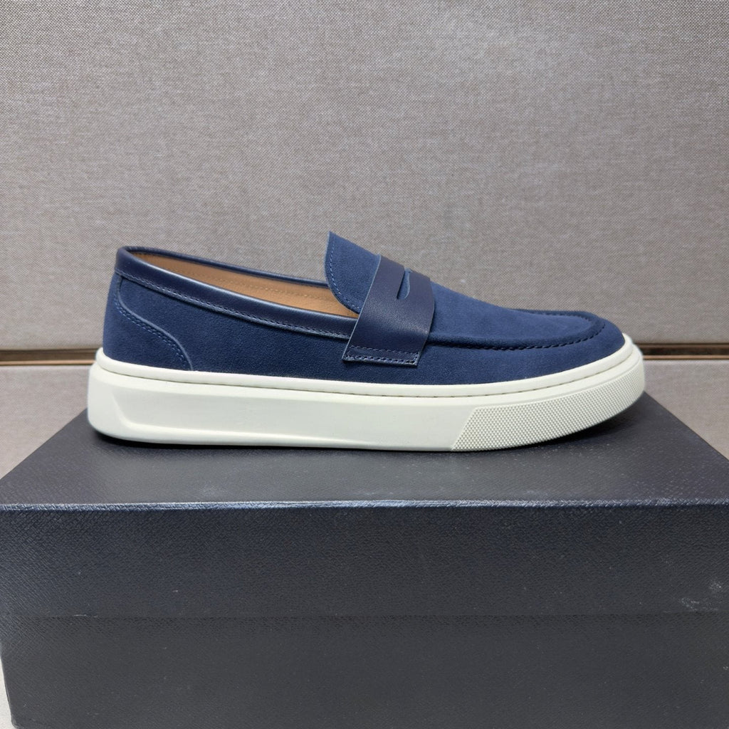 Prada Men's Penny Loafers with White Soles