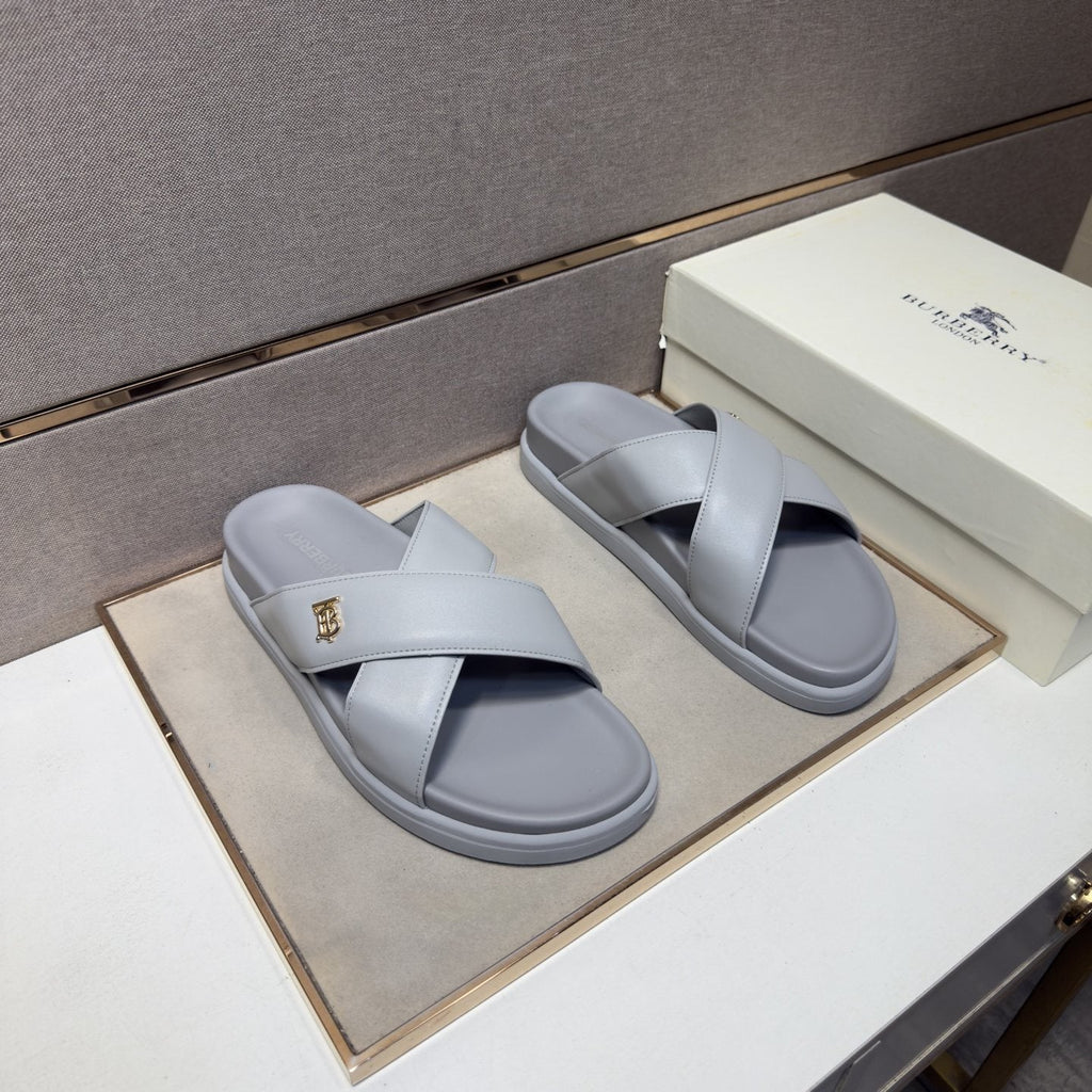 Burberry Men's Cross-Strap Slide Sandals